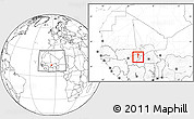 Blank Location Map of Sourountouna, highlighted parent region, within the entire country