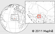 Blank Location Map of Sourountouna, highlighted parent region, highlighted grandparent region, within the entire country