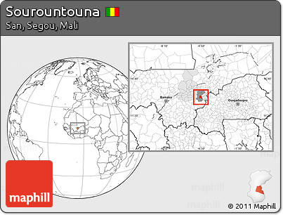 Blank Location Map of Sourountouna, highlighted parent region, highlighted grandparent region