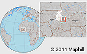 Gray Location Map of Sourountouna, highlighted parent region, highlighted grandparent region