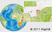 Physical Location Map of Sourountouna, highlighted country, highlighted parent region