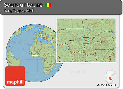Savanna Style Location Map of Sourountouna