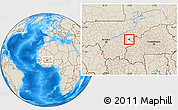 Shaded Relief Location Map of Sourountouna, highlighted parent region