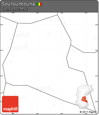 Blank Simple Map of Sourountouna, no labels
