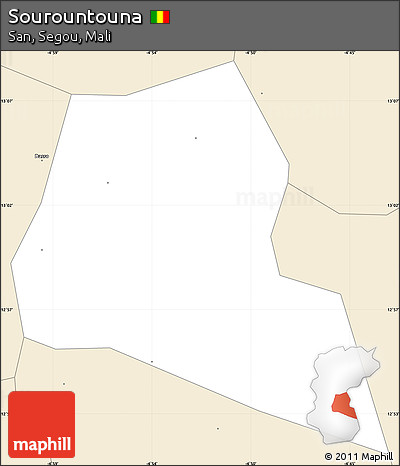 Classic Style Simple Map of Sourountouna