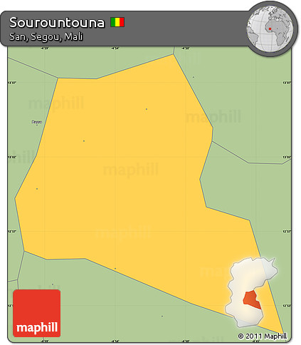Savanna Style Simple Map of Sourountouna