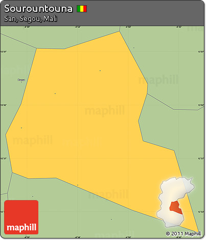 Savanna Style Simple Map of Sourountouna