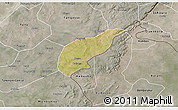 Satellite 3D Map of Koula, semi-desaturated