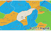 Shaded Relief 3D Map of Koula, political outside