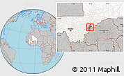 Gray Location Map of Koula, highlighted country, highlighted parent region