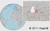 Gray Location Map of Koula, highlighted parent region, highlighted grandparent region, hill shading