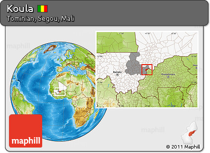 Physical Location Map of Koula, highlighted country, highlighted grandparent region