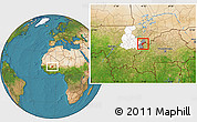 Satellite Location Map of Koula, highlighted parent region, highlighted grandparent region