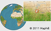 Satellite Location Map of Koula, highlighted parent region