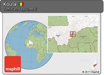 Savanna Style Location Map of Koula, highlighted country, highlighted parent region