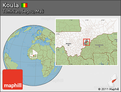 Savanna Style Location Map of Koula, highlighted country, highlighted parent region