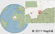 Savanna Style Location Map of Koula, highlighted country, highlighted parent region, hill shading