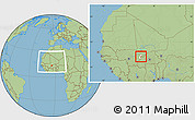 Savanna Style Location Map of Koula, highlighted parent region, within the entire country