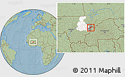 Savanna Style Location Map of Koula, highlighted parent region, highlighted grandparent region, hill shading