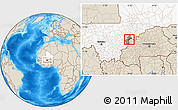 Shaded Relief Location Map of Koula, highlighted country, highlighted parent region