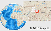 Shaded Relief Location Map of Koula, highlighted grandparent region