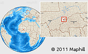 Shaded Relief Location Map of Koula, highlighted parent region