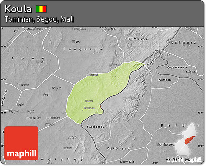Physical Map of Koula, desaturated