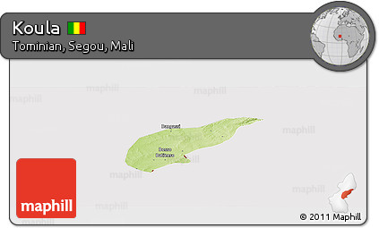 Physical Panoramic Map of Koula, cropped outside