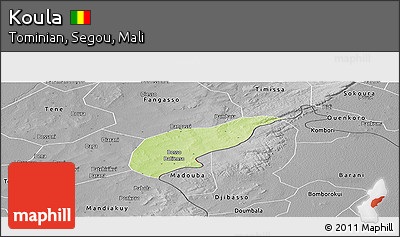 Physical Panoramic Map of Koula, desaturated