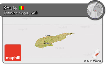 Satellite Panoramic Map of Koula, cropped outside