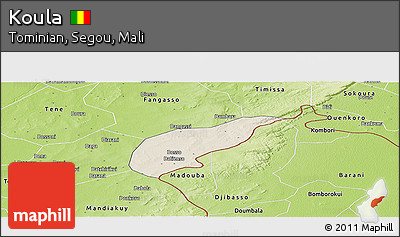 Shaded Relief Panoramic Map of Koula, physical outside