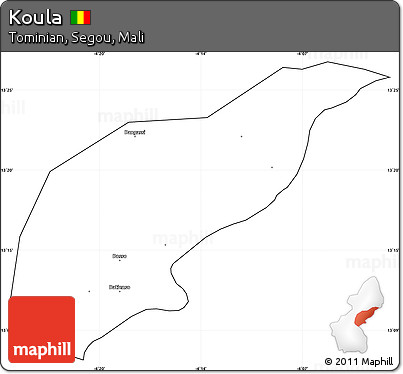 Blank Simple Map of Koula, cropped outside