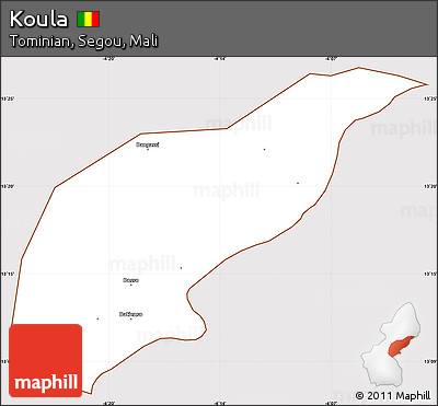 Classic Style Simple Map of Koula, cropped outside