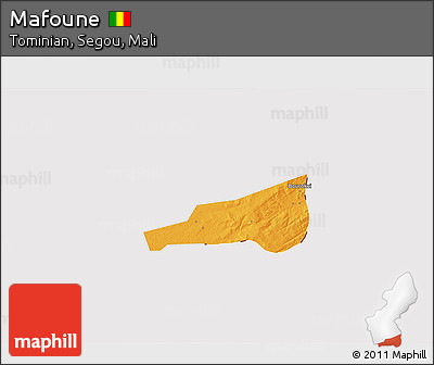 Political 3D Map of Mafoune, cropped outside