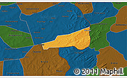 Political 3D Map of Mafoune, darken