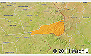 Political 3D Map of Mafoune, satellite outside