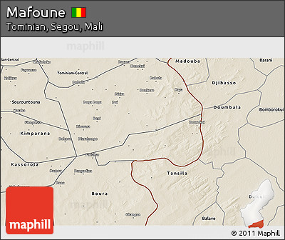 Shaded Relief 3D Map of Mafoune