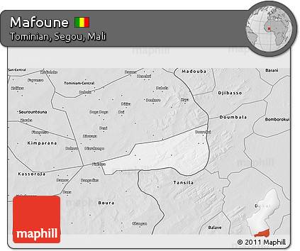 Silver Style 3D Map of Mafoune