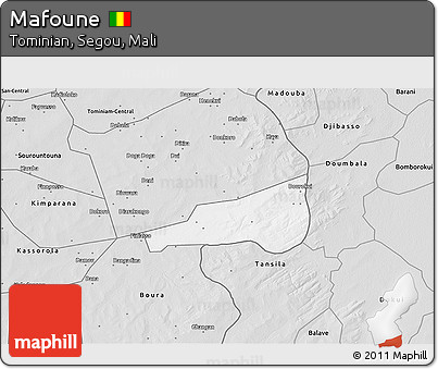 Silver Style 3D Map of Mafoune