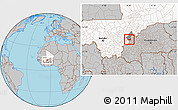 Gray Location Map of Mafoune, highlighted country, highlighted parent region