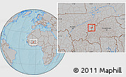 Gray Location Map of Mafoune, hill shading