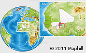 Physical Location Map of Mafoune, highlighted country, highlighted grandparent region, within the entire country