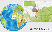 Physical Location Map of Mafoune, highlighted country, highlighted grandparent region