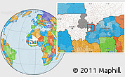 Political Location Map of Mafoune, highlighted country, highlighted grandparent region