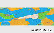 Shaded Relief Panoramic Map of Mafoune, political outside
