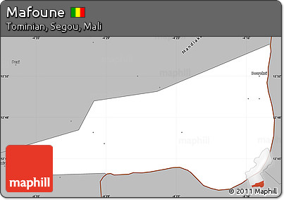 Gray Simple Map of Mafoune