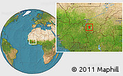 Satellite Location Map of Bougouni-Central