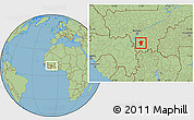 Savanna Style Location Map of Bougouni-Central