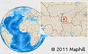 Shaded Relief Location Map of Bougouni-Central