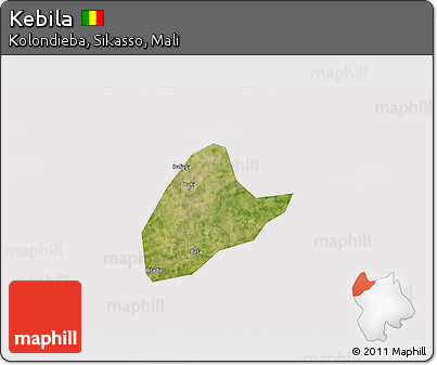 Satellite 3D Map of Kebila, cropped outside